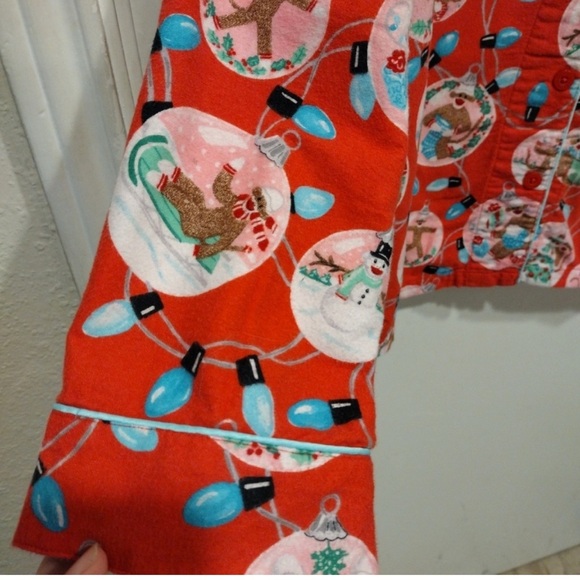 Nick & Nora Red Pajama Set with Festive Print - Picture 4 of 6